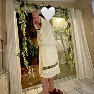 Men’s Greek Roman Warrior Costume | Gladiator Toga Outfit Adult | Size L